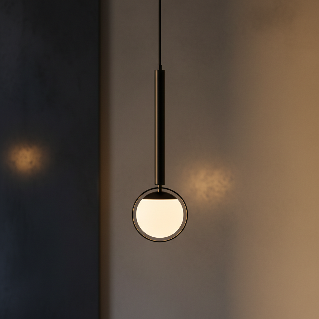 Smart lights glowing in a modern living room at dusk